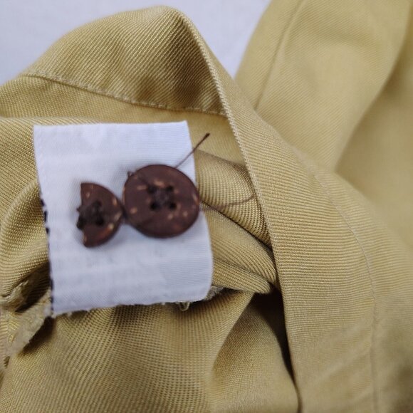 Tommy Bahama 100% Silk Shirt Beige Tan Button Down Mens Large - Picture 7 of 10